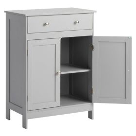 Gray particleboard with melamine veneer, 60*30*80cm, double doors, single drawer, bathroom vanity