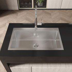 32 "x 19" x 10 " Embedded Single Bowl Kitchen Deep Sink