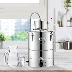 Alcohol Still, 9 Gal 30L Water Alcohol Distiller, Home Distillery Kit Include Stainless Steel Tube & Pump & One-way Exhaust Valve & Thermometer ( (Option: silver)