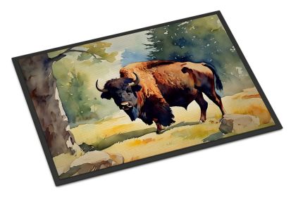 NEW American Bison Doormat Front Door Mat Indoor Outdoor Rugs for Entryway, Non Slip Washable Low Pile, 18H X 27W (Default: Default)