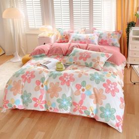 3 Piece Spring Floral Duvet Cover Set For Women Adults Home Bedroom Flowers Bedding Set With 2 Pillowcases Twin Full Queen King Size (Option: Twin-Pink)